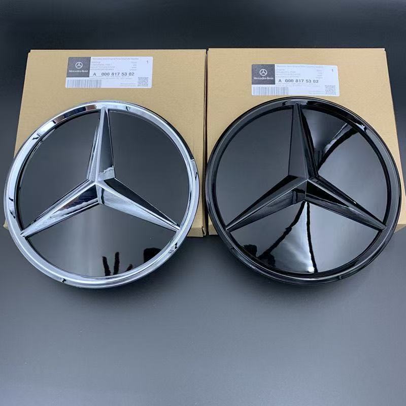 1pcs front grille star logo badge mirror bottom 3D ABS logo for Mercedes-Benz amg W205 W176 W212 W218 C117 CLA GLA CLS GLC class o2