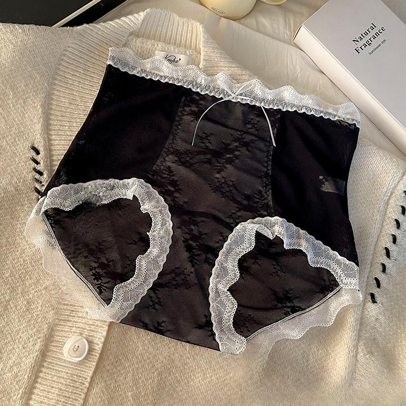 Большие размеры женские милые шелковые сексуальные кружевные банты кружевные полые простые удобные дышащие трусики