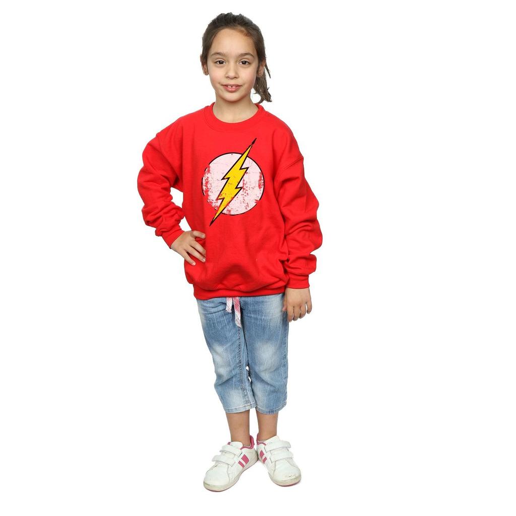 DC Comics Girls Flash Distressed Logo Sweatshirt