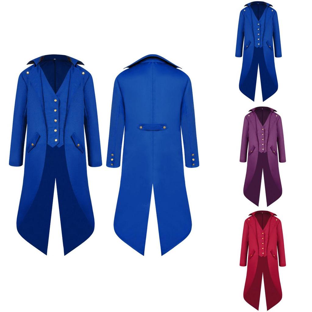 Unique Victorian-inspired Coat For Men With Rich Color Options And Long Sleeves