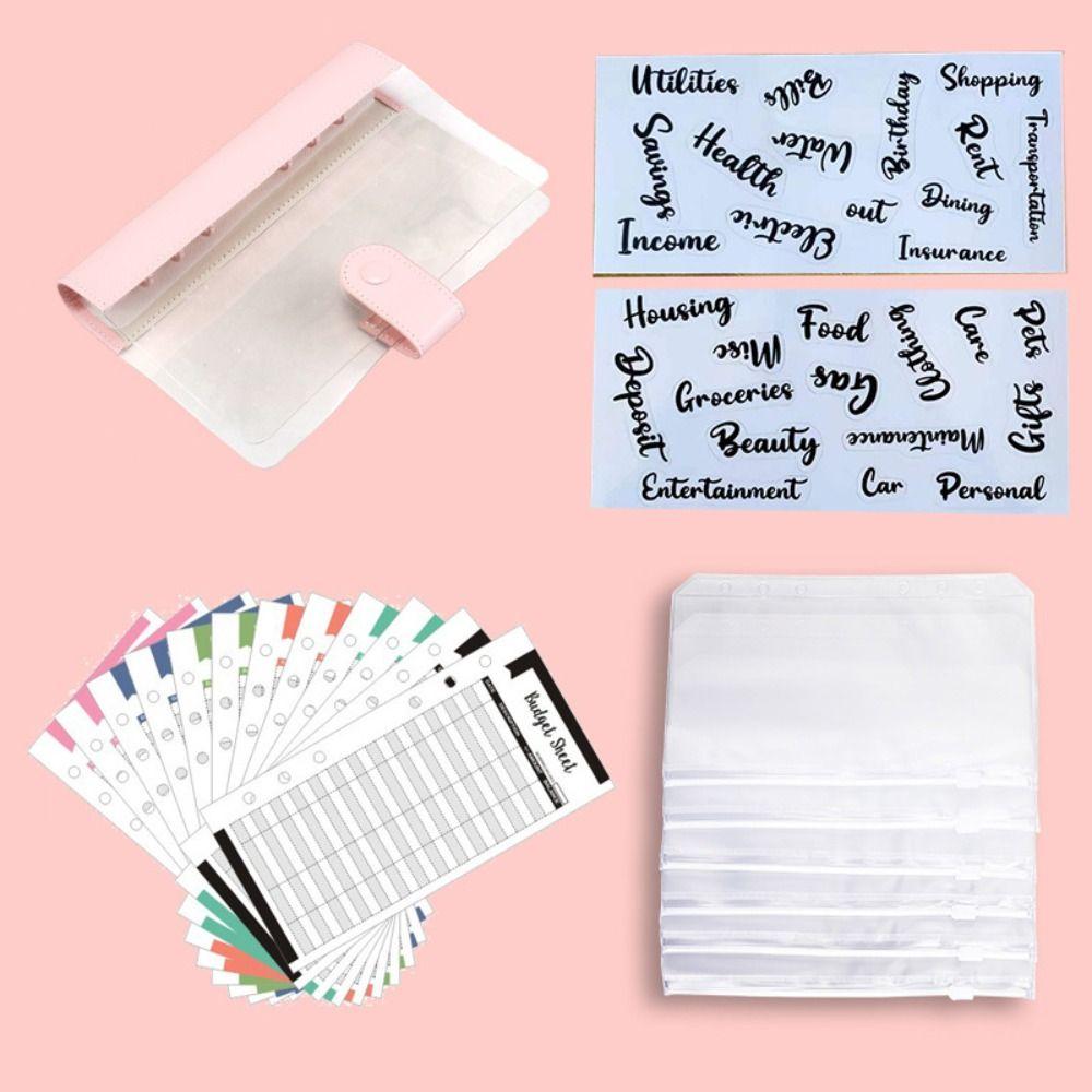 Portable 6 Rings Binder File Folder Cute Loose-leaf Hand Notebook Loose Leaf Notebook  Kids