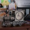 Винтажный поезд Будильник Мультяшные настольные часы Украшения для автомобиля Настольные часы Дом