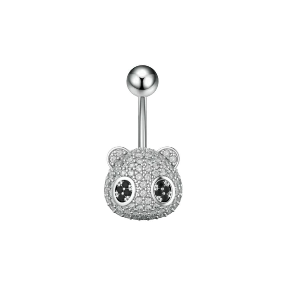 Elegant Crystal Ball Belly Button Rings Copper Shiny Body Jewelry New Gem Navel Piercing  Men