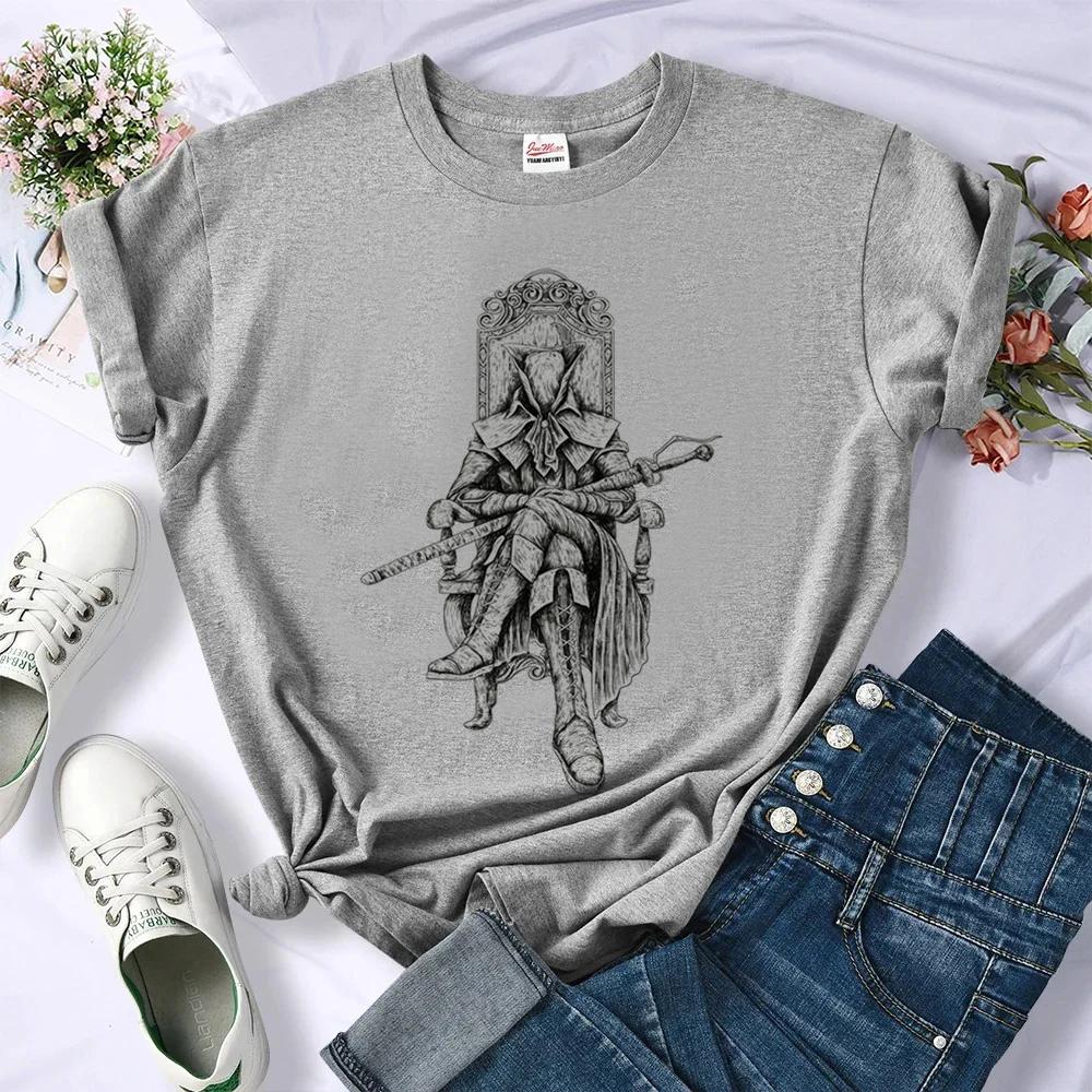 Bloodbome Tshirt Female Alternative Emo Harajuku Shirt Japan Graphic Summer Baddie Psychedelic
