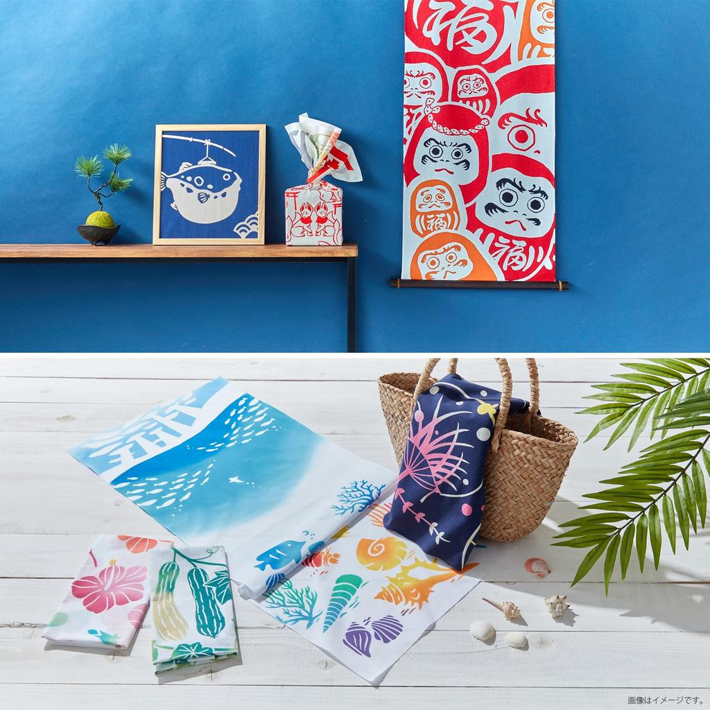 Miyamoto Towel Kenema Tenugui Hand Night Made In 35 X 90 Product Number 50250 Towel, "Summer Flowers," Japan, Navy, Approx. Cm,