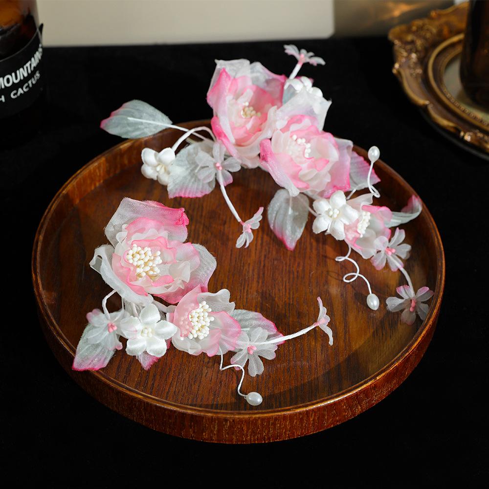 Заколки для волос в виде цветка, вилки, китайские аксессуары для волос ханьфу для женщин, вилка-шпилька ручной работы, винтажные свадебные украшения для волос в стиле ретро, короны для девочек и женщин