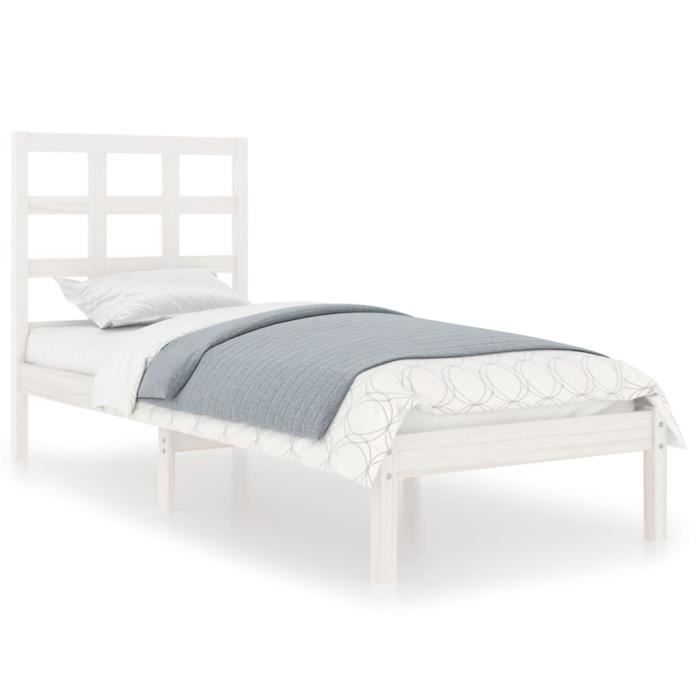VidaXL Bed Frames White Solid Wood 90x190 Cm Single 3105436