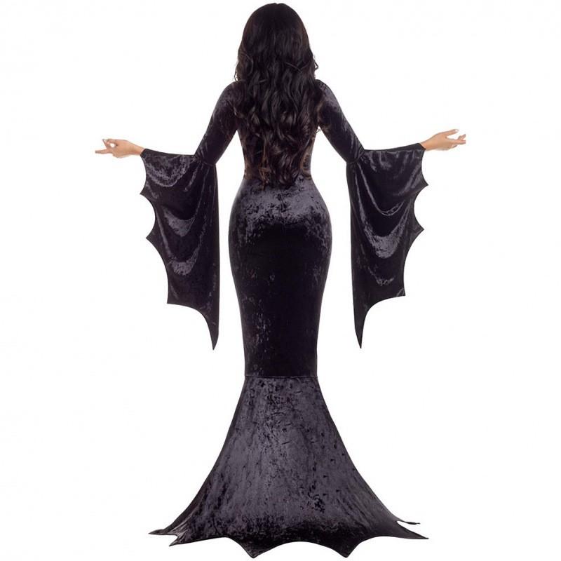 Halloween Witch Vampire Costume Gothic Long Dress Cosplay Party S-XL