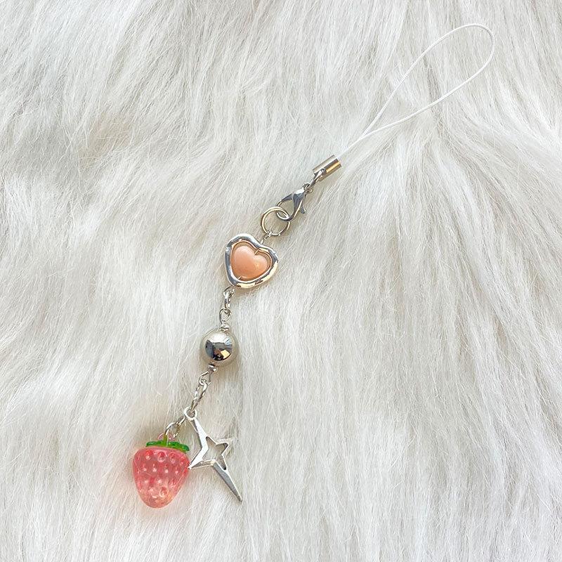 Y2K Милые крутые телефонные подвески Клубничное сердце Звезда Автомобильные брелки Сумка Подвеска Подарки Ювелирные изделия Аксессуары