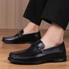 Fashion Leisure Walk Business Flats Genuine Leather Men's Casual Shoes High Quality Dress Male Slip On Shoes Comfortable Man Moccasins