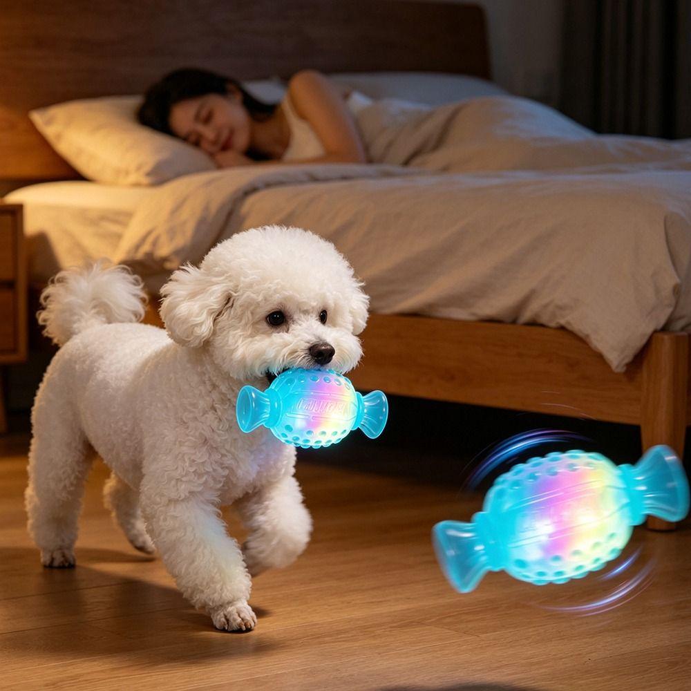 Candy Shape Dog Interactive Toy Raised Bumps Candy Shaped Pet Toy Tennis Ball Insert