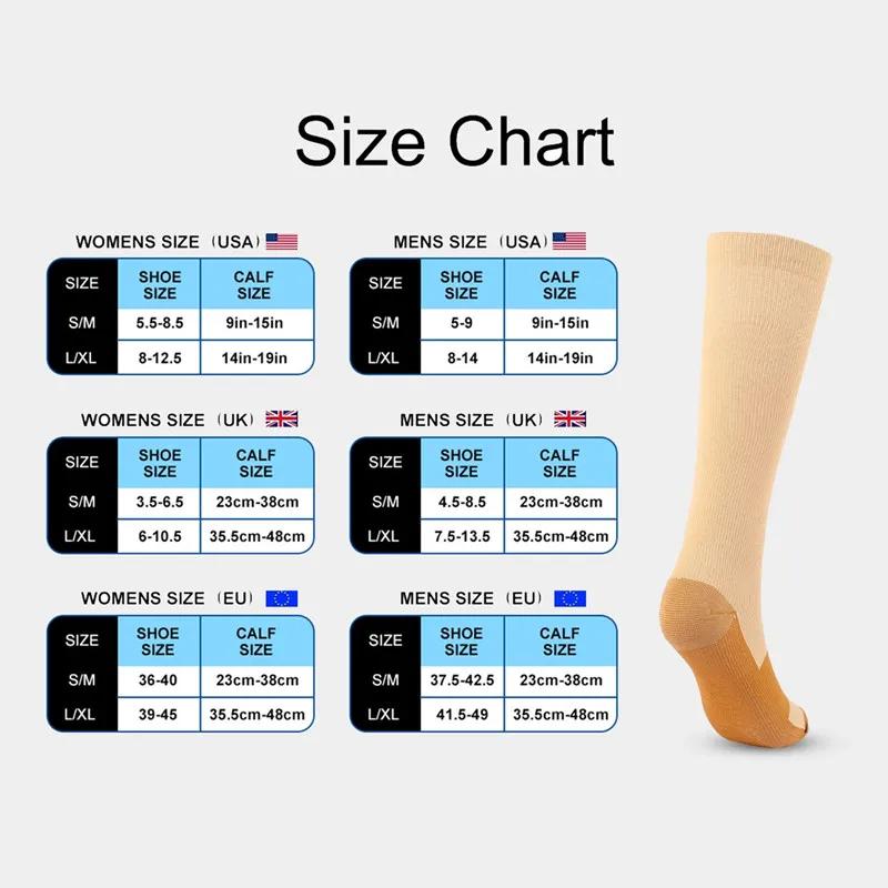 2 PairsMen's Compression Stockings Blood Circulation Promotion Women Men Pain Relief Graduated Unisex Anti-Fatigue Socks