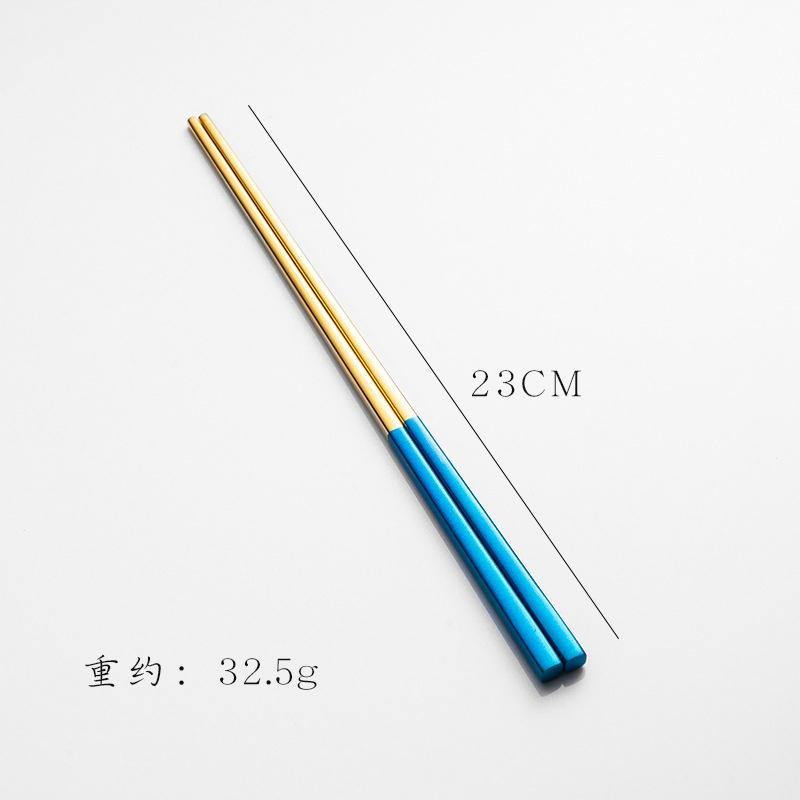 304 Stainless Steel Square Chopsticks Titanium Rose Sushi Colorful Chinese Japanese Chopsticks