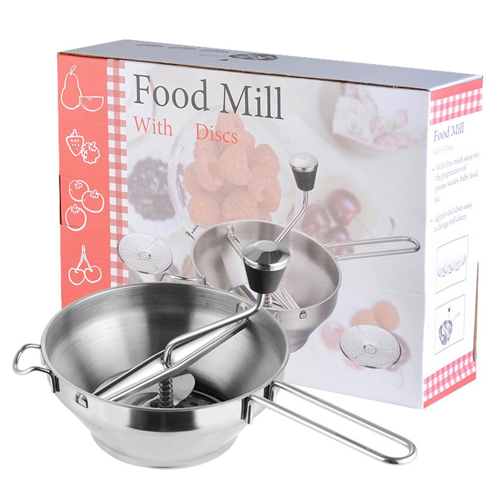 Ручной измельчитель детского питания с дисками. Легкое ручное управление для свежих пюре из фруктов, овощей C