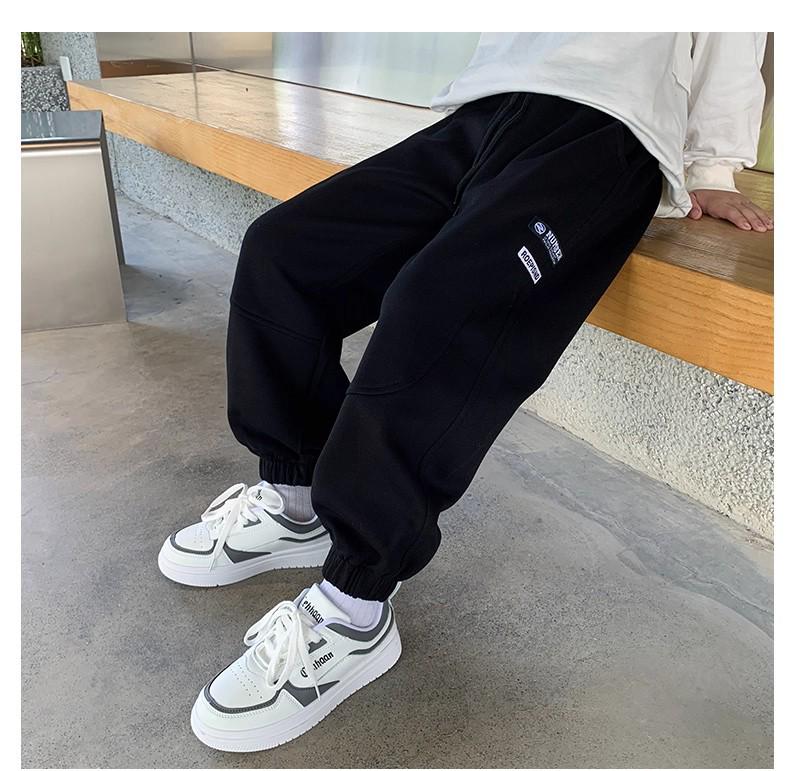 Осень 2025 Мальчиковые свободные спортивные брюки - Повседневные длинные брюки для детей