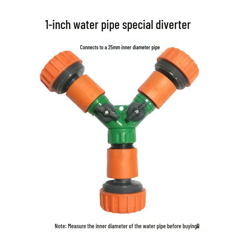 Гибкий садовый шланг с Y-образным разветвителем и быстросъемным наконечником