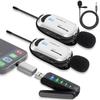 Alvoxcon UM320Pro USB Wireless Microphone, PC Microphone, Android Phone, iPhone, Lapel Microphone with Earphone Jack, UHF, Recording and Recording,