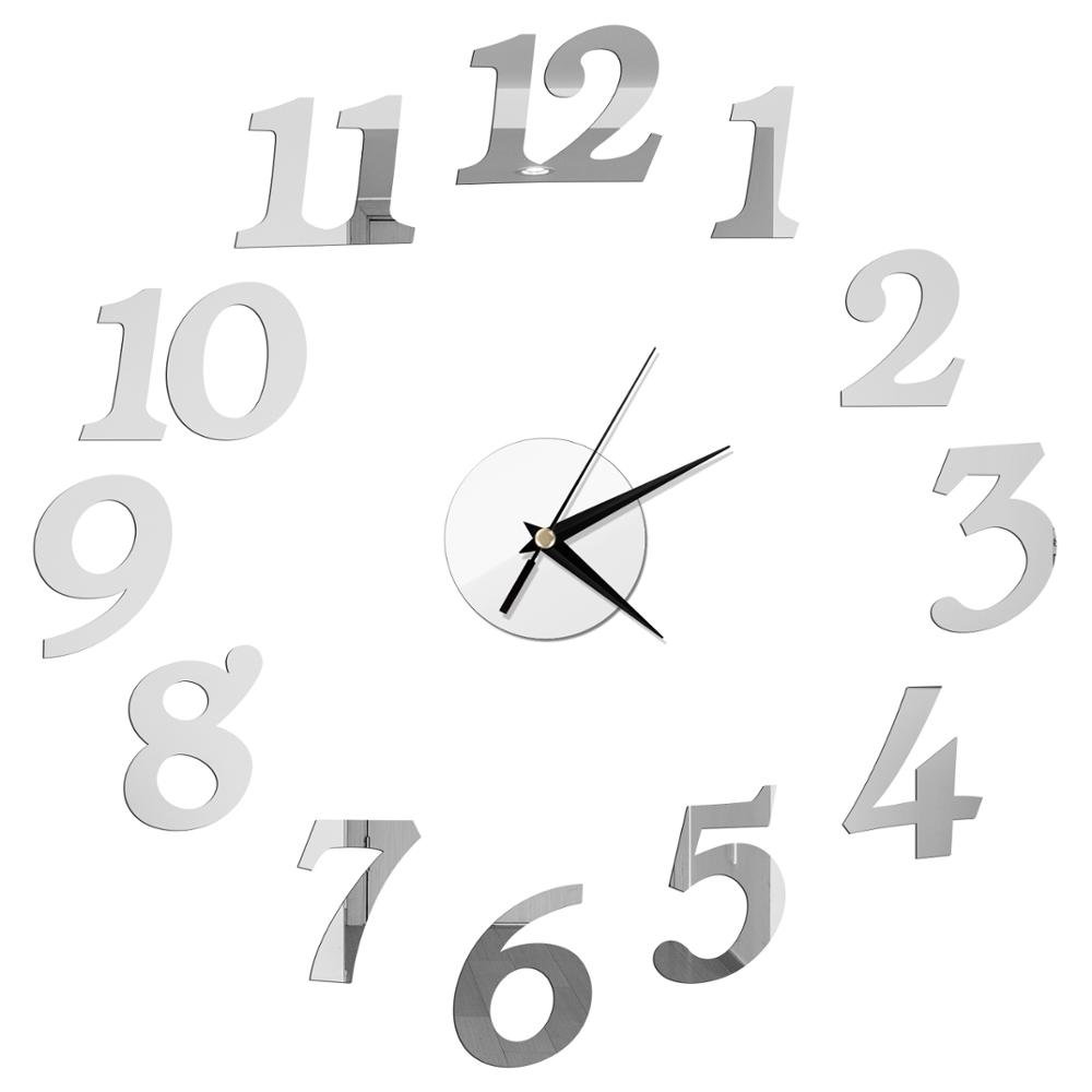 27inch Nordic Wall Clock Dining Restaurant Cafe Decorative Wall Mirror Sticker Acrylic Face Silent Clocks Living Room Decoration