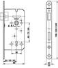 Gerda 72/55 ZW 100 universal mortise lock, galvanized, silver key