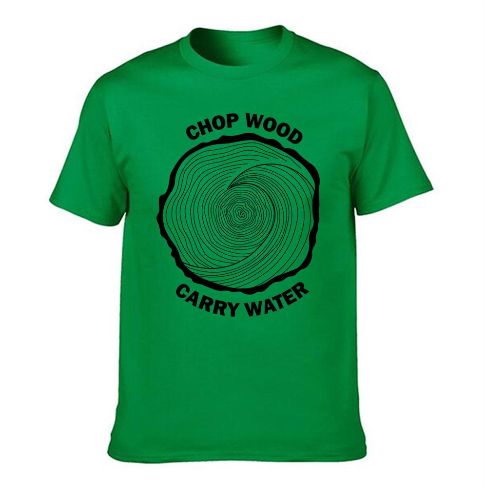 Unisexs Cotton TShirt Chop Wood Carry Water Print Casual Crew Neck Short Sleeve Tees for Daily Wear