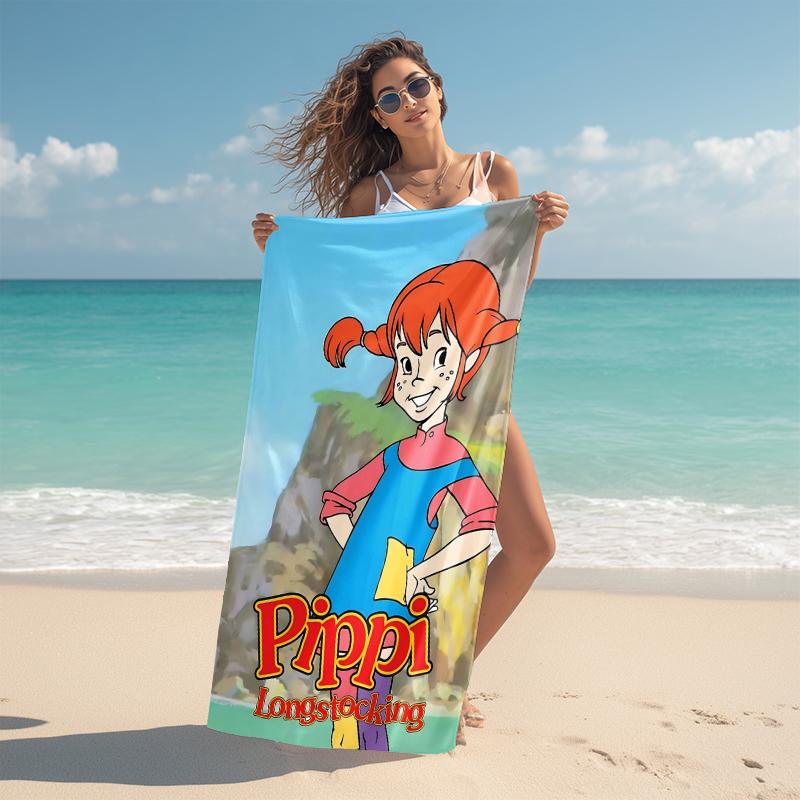 1Pc Pippi Adventure Beach Towel Microfiber Beach Towel Thin Absorbent For Beach Swimming Yoga Bath Sports 0917274