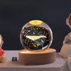 Xmas Creative Sun Galaxy Glowing Crystal Ball Ornament Milky Way Night Light Bedroom Bedside Decorations Christmas Gift Desktop Decor