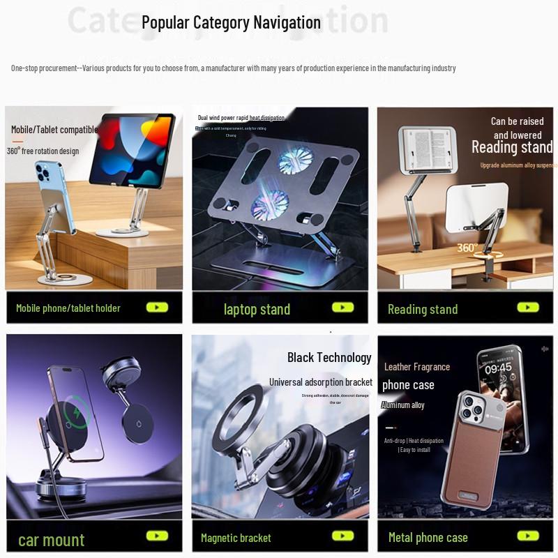 2026 Aluminum Alloy Foldable & Rotatable Desktop Phone Holder, Multi-Purpose, Germany