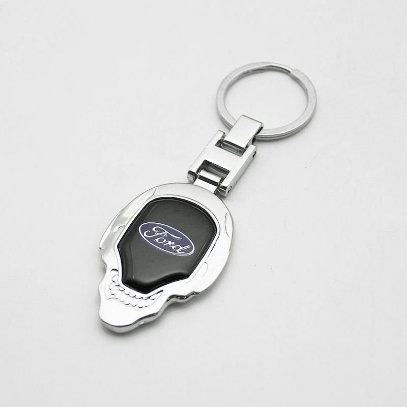 TVEI7 3DMetal/Leather Car Keychain Badge Emblem For Ford Fiesta Focus MK2 Mondeo Kuga Galaxy C-Max S-Max Key Chain Rings Accessories