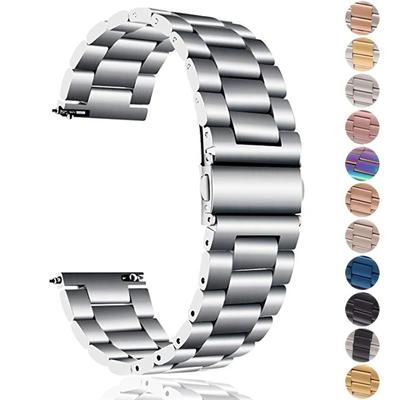 Металлический ремешок 22/20 мм для Samsung Galaxy 7 6 5 Pro 4 Classic Amazfit GTS GTR Huawei Watch GT 4 GT3 46 мм, браслет из нержавеющей стали, браслет