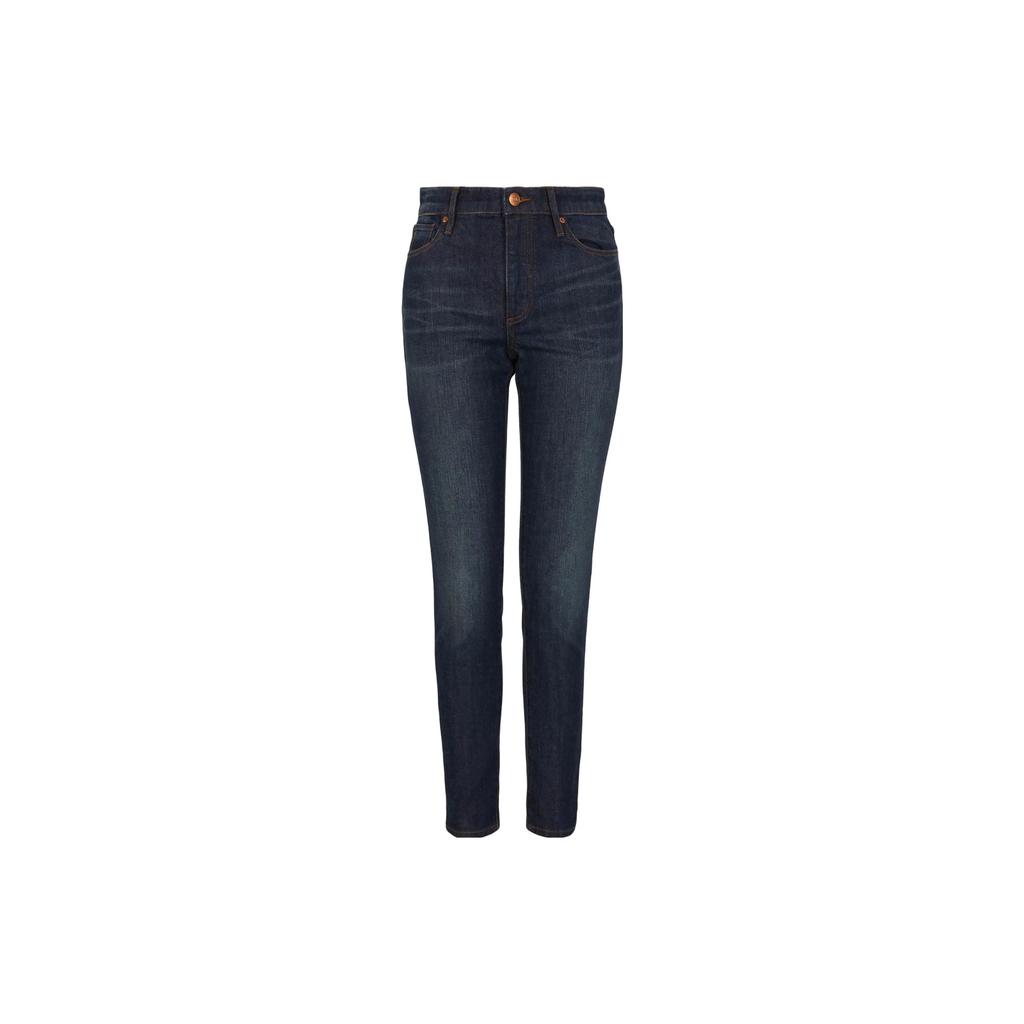 Armani Exchange Джинсы скинни на средней посадке, однотонные, женские, деним-синие, FW23, 6RYJ10-Y11BZ-1500