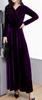 ZHONGJUE Long Sleeve Maxi Formal Performance Dance Plus Size Dress, V-Neck, High-Waisted, Flared, A-Line, Slimming, Dress, Dress, Dress, (Purple, 6)