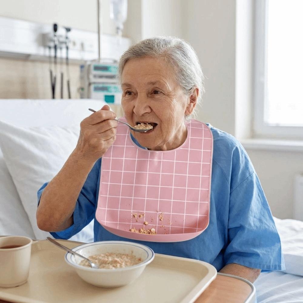 Waterproof Adult Bib Washable Eating Smock Comfortable Feeding Bib  Elderly Care