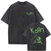 Футболка Korn Двусторонняя Темная Эмблема NuMetal Тема (Винтажный стиранный потертый готический череп крыло эстетика) Футболки
