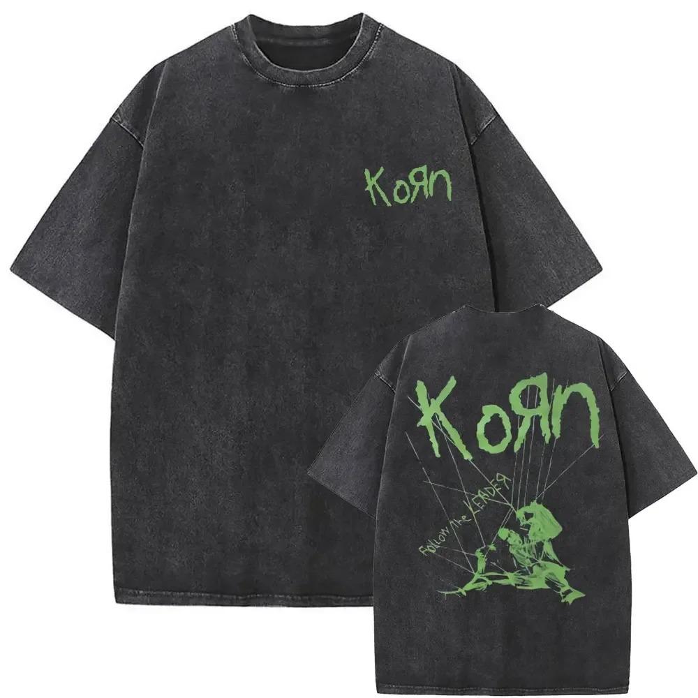 Футболка Korn Двусторонняя Темная Эмблема NuMetal Тема (Винтажный стиранный потертый готический череп крыло эстетика) Футболки