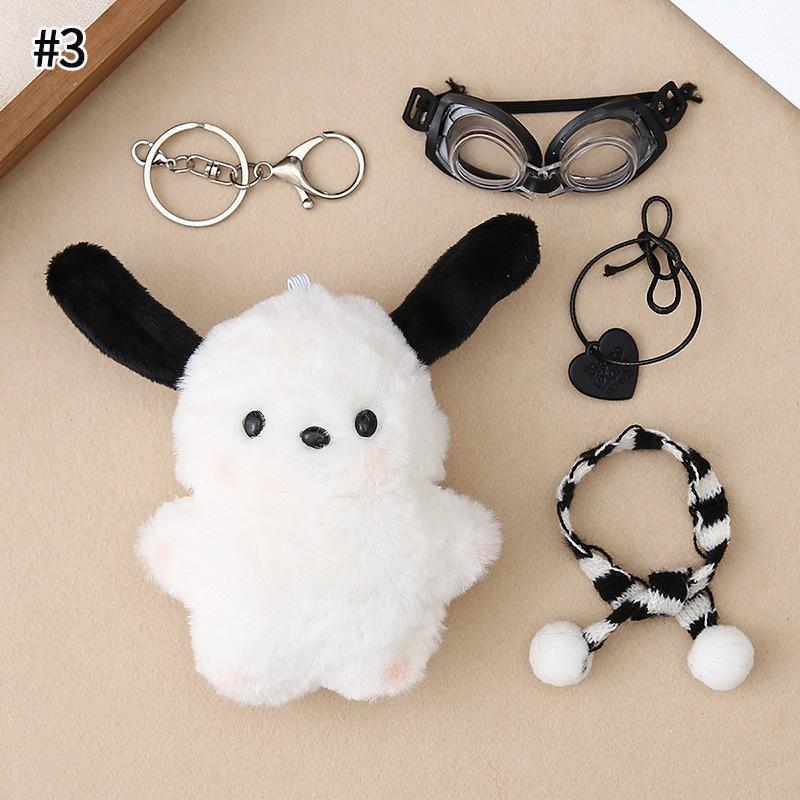 Kawaii Plush Dog Keychain Cartoon Puppy Stuffed Keyring Bag Pendant Couple Keychains Birthday Christmas Gift Bags Fillers