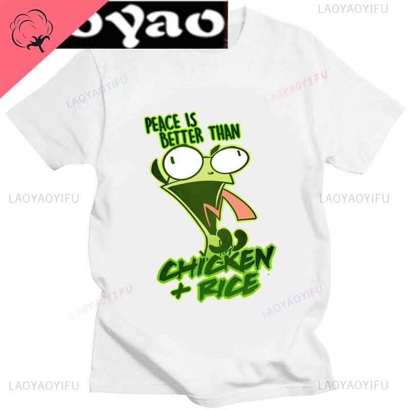 Аниме Invader Zim Invader Gir Graphic Tshirt Zim Image Cartoon T Shirt Unisex Unisex Cotton Tee Shirt Fashion Shirt Streetwear Tops Unisex