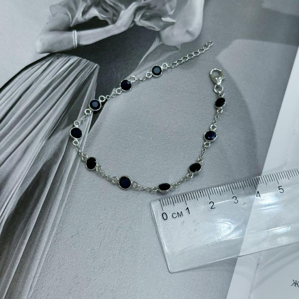 Серебряный браслет с натуральным сапфиром 6.6ct, вес изделия 3,94 гр (2173397)