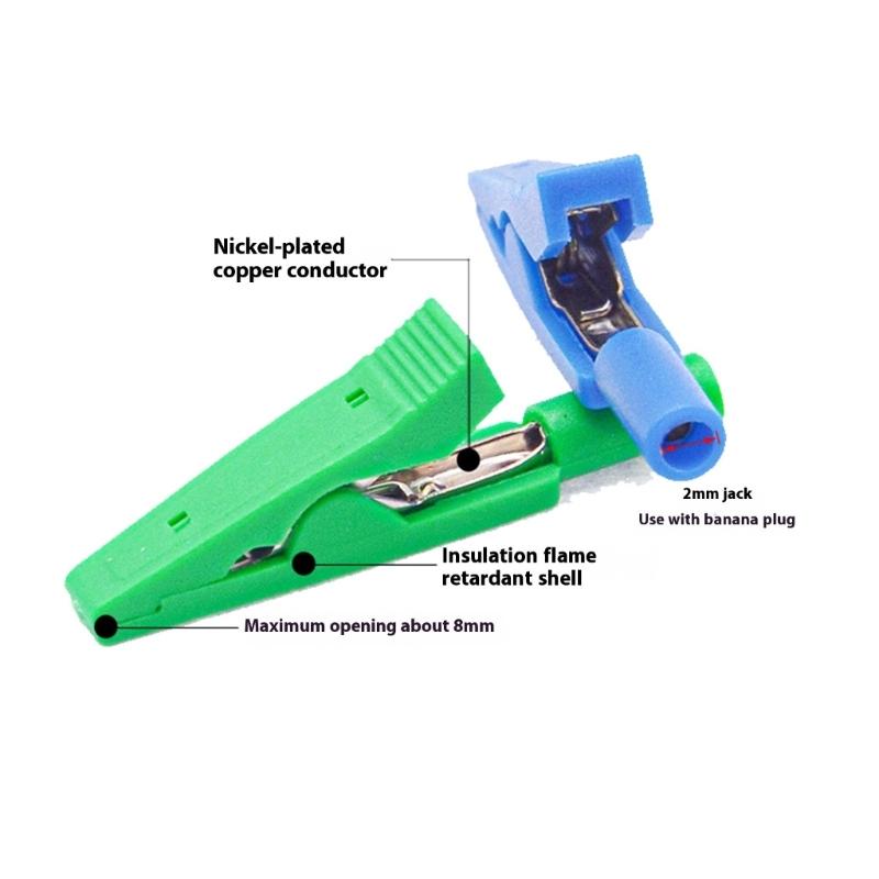 High Conductivity 2mm 10A Alligator Clip Secure Grip Clamps for Electronics Testing and Circuitry