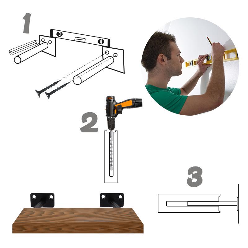 Невидимый Т-образный несущий кронштейн: Скрытый плавающий крепеж для настенных перегородок