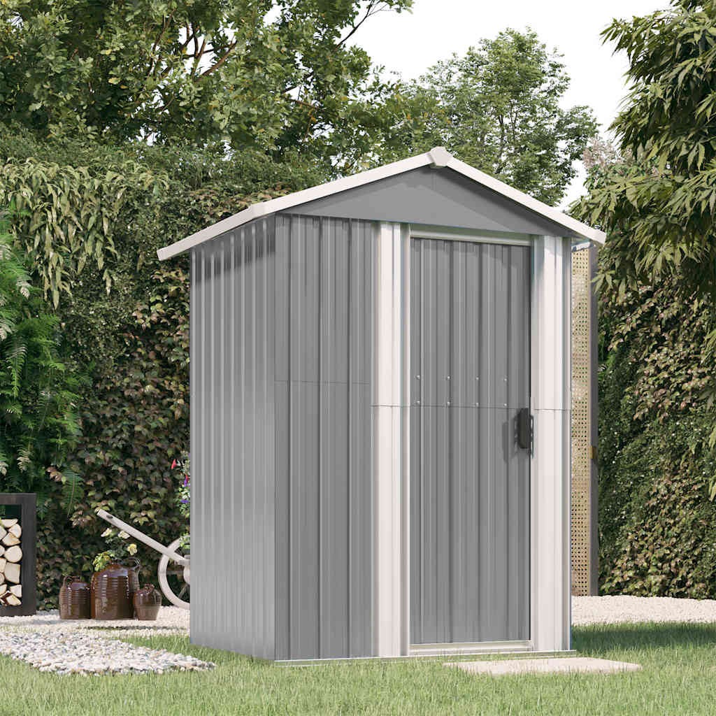 Garden Shed Grey 126 x 97.5 x 177 cm Galvanized Steel