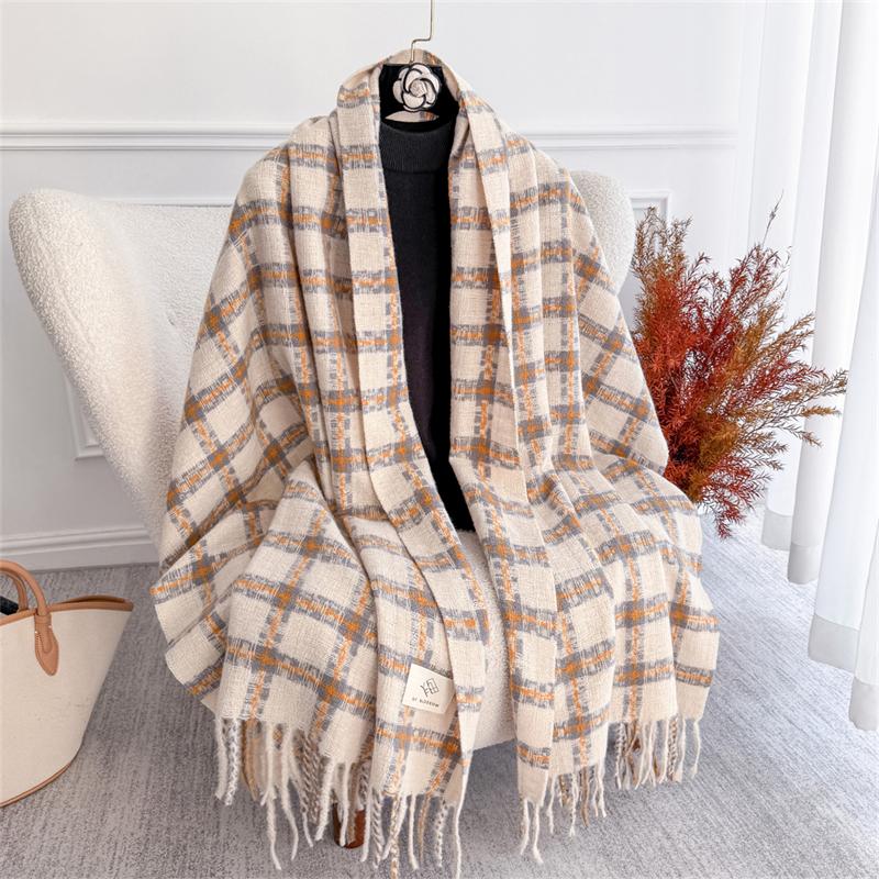 Luxury Winter Thick Warm Cashmere Scarf for Women Shawl and Wraps Pashmina Neckerchief Bufanda Female Long Tassel Echarpe Stoles