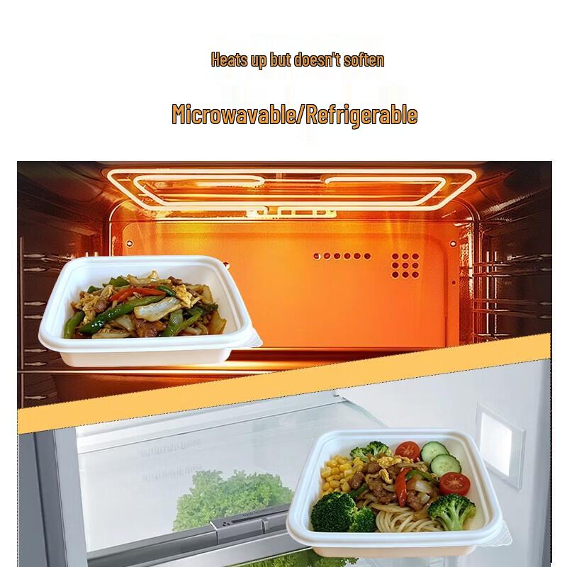 Биоразлагаемая квадратная одноразовая ланч-бокс из кукурузного крахмала (350мл)