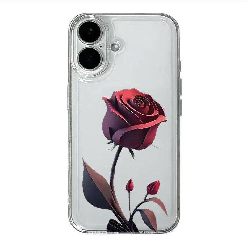 Чехол для iPhone «Темная роза»: Ударопрочный, подходит для iPhone 13-17, идеально для девушек