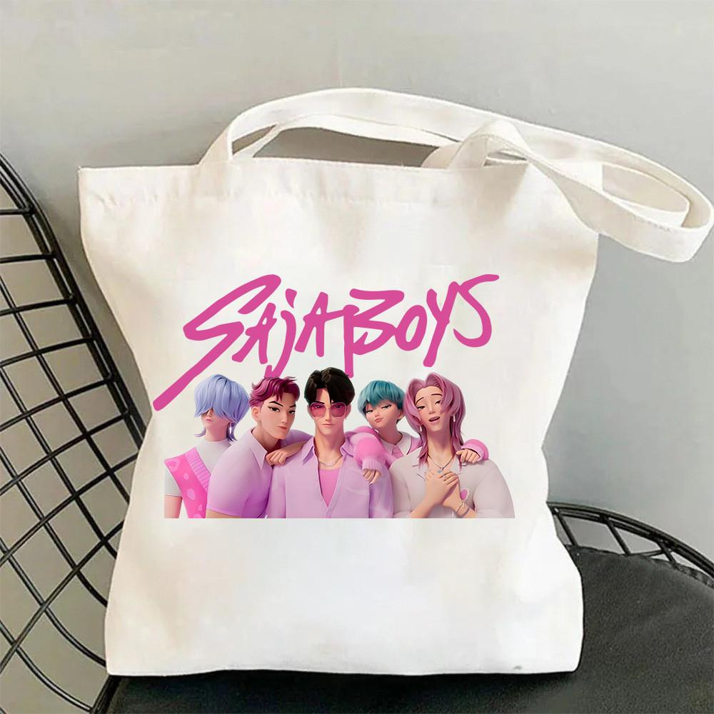 Детские Девочки Kpop Руми Зои Мира Дерпи Саджабойс Принт Студенческие Большая Вместимость Повседневные Холщовые Сумки для Покупок Через Плечо На Плечо