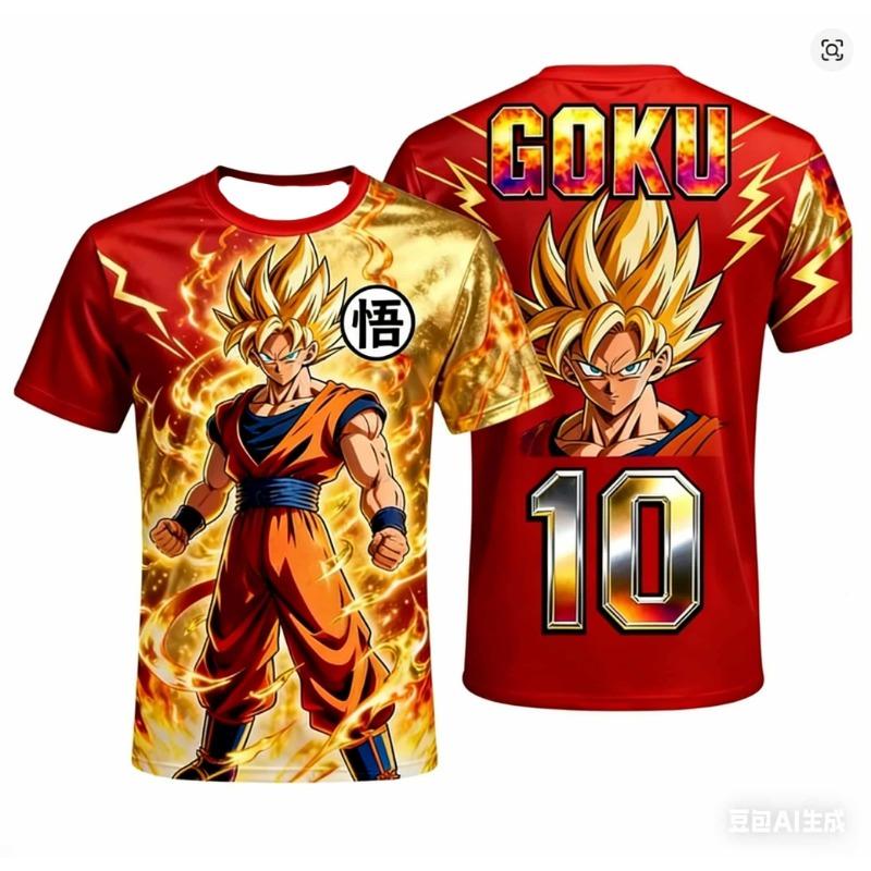 Новая Мужская Футболка с Изображением Гоку из Dragon Ball, Футбольная Майка, Мужская Аниме Футболка, Специальная Футбольная Майка