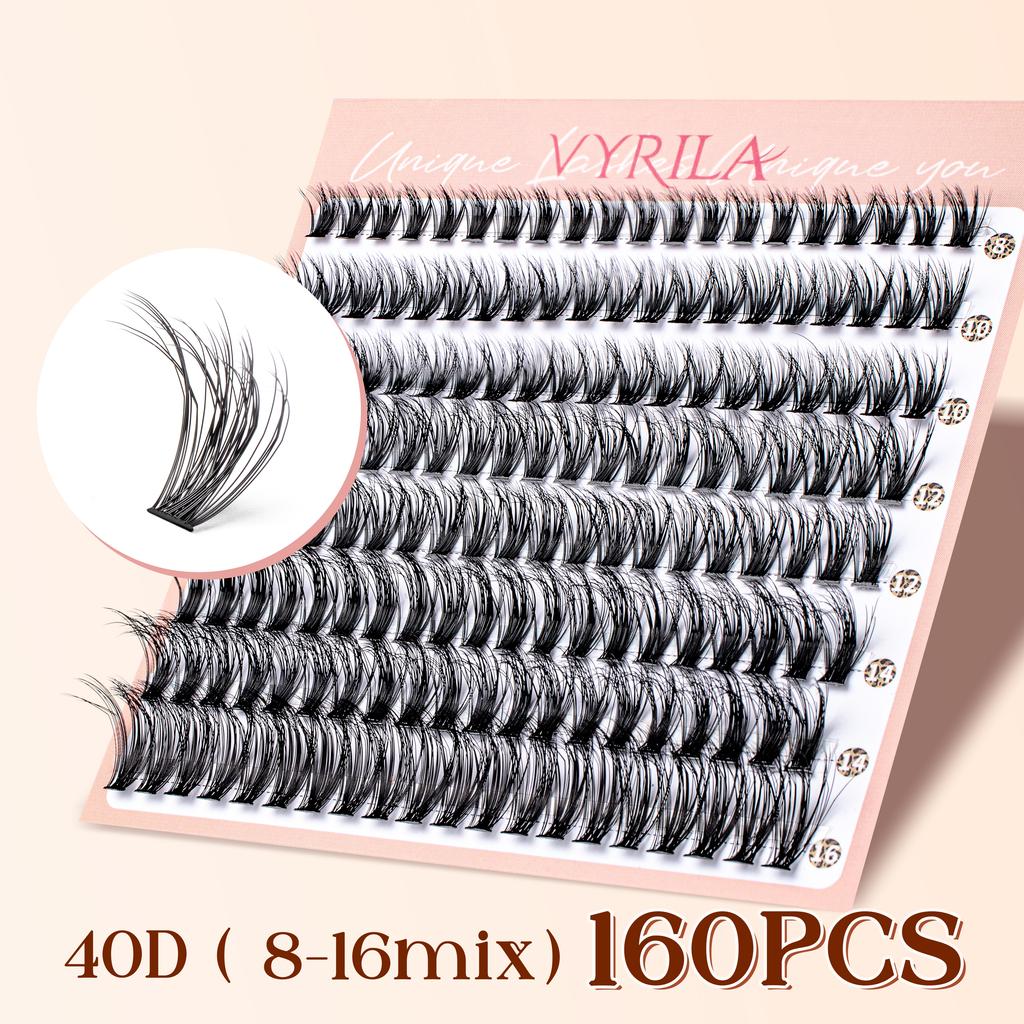 Cluster Lashes Fluffy Soft And Easy String 80pcs False Eyelashes 0.1mm Ultra-thin Band Natural Eyelash Extension Bundle Makeup