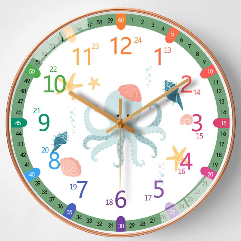 14-inch 35cm early education wall clock living room modern children's quartz clock silent creative student classroom clock