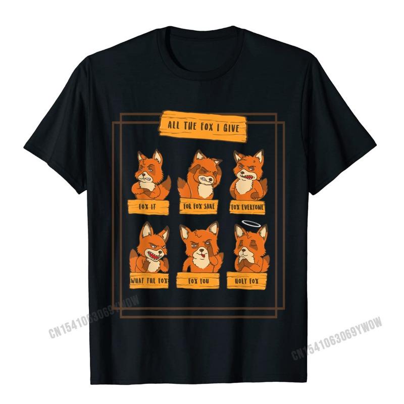 Футболка с забавными надписями "All The Fox I Give" и "No Fox Given" в подарок. Мужская футболка на заказ из хлопка для вечеринки в стиле хип-хоп.