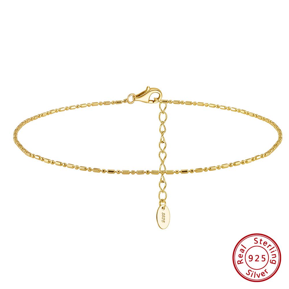 ORSA JEWELS 14-каратное золото 1,2 мм итальянская кубинская цепочка для женщин из стерлингового серебра 925 пробы изысканный летний пляжный браслет для ног SA43
