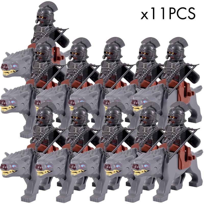 Средневековый лотр Фигурки Орк Солдаты Разбойник Варгр Волк Слон Маунт Рыцари Строительные блоки Кирпичи Игрушки для детей Подарки